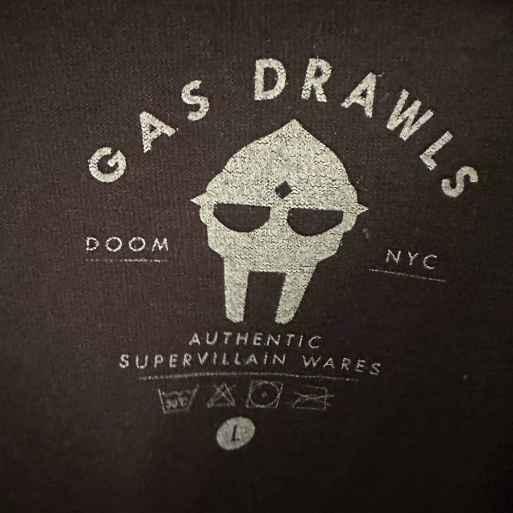 Authentic MF Doom Gas Drawls T-Shirt Black Size Large - Picture 3 of 3